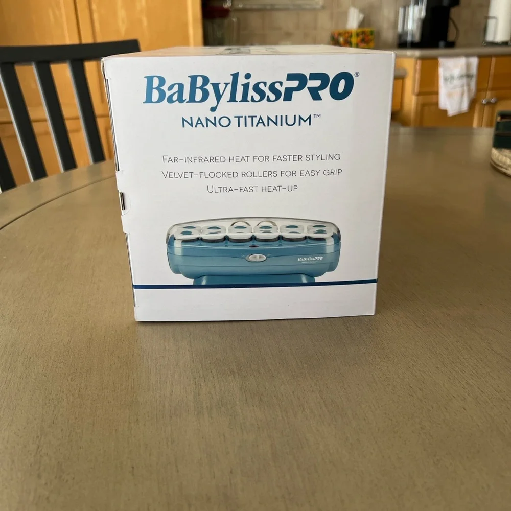 BaByliss Nano Titanium Jumbo Hot Rollers - Teal and White